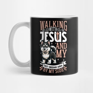 Jesus and dog - East Siberian Laika Mug